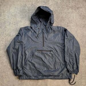 Gap Vintage Anorak Windbreaker Pullover Unisex XL Navy Blue Half Zip Hooded